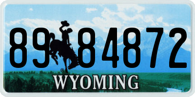 WY license plate 8984872