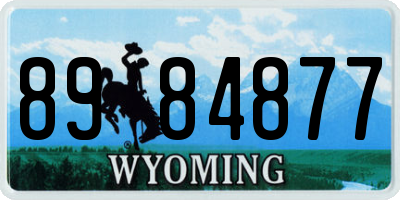 WY license plate 8984877