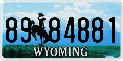 WY license plate 8984881