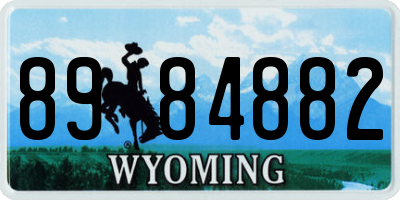 WY license plate 8984882