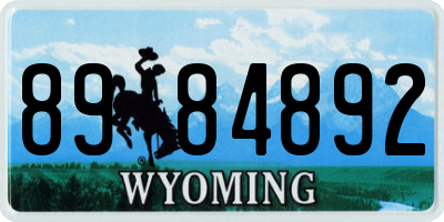 WY license plate 8984892