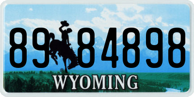 WY license plate 8984898