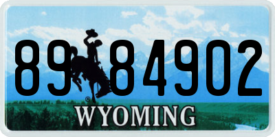 WY license plate 8984902