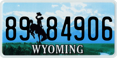 WY license plate 8984906