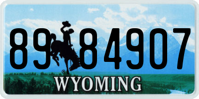 WY license plate 8984907