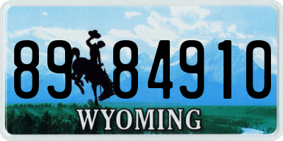 WY license plate 8984910