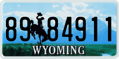 WY license plate 8984911