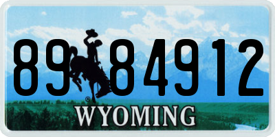WY license plate 8984912