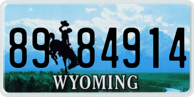 WY license plate 8984914