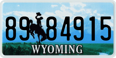 WY license plate 8984915