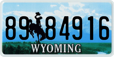 WY license plate 8984916