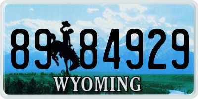 WY license plate 8984929