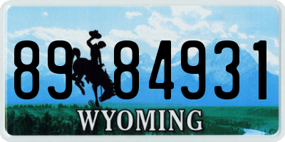 WY license plate 8984931