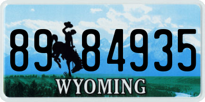 WY license plate 8984935