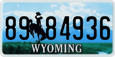 WY license plate 8984936