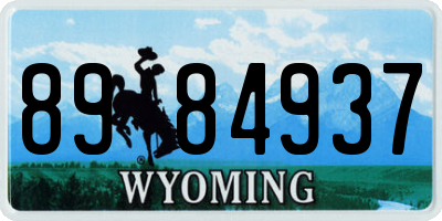 WY license plate 8984937