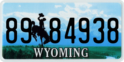 WY license plate 8984938