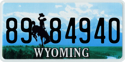 WY license plate 8984940
