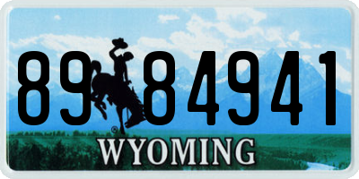 WY license plate 8984941
