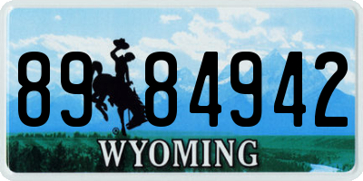WY license plate 8984942