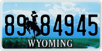 WY license plate 8984945