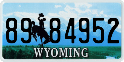 WY license plate 8984952