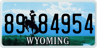 WY license plate 8984954