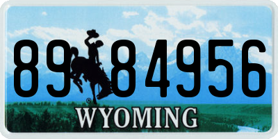 WY license plate 8984956