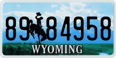 WY license plate 8984958