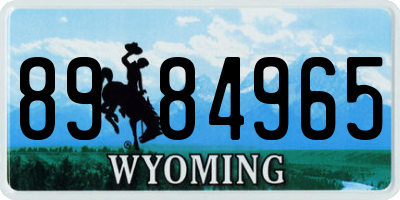 WY license plate 8984965