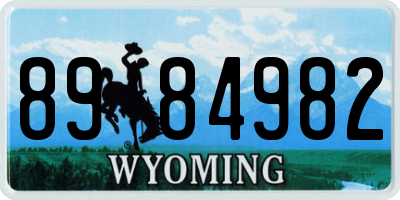 WY license plate 8984982