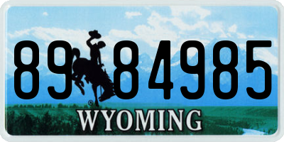 WY license plate 8984985