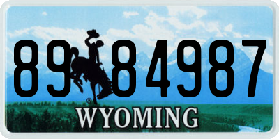 WY license plate 8984987
