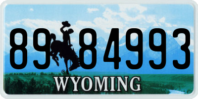 WY license plate 8984993