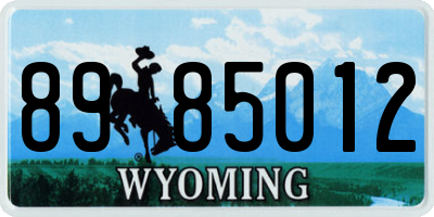 WY license plate 8985012
