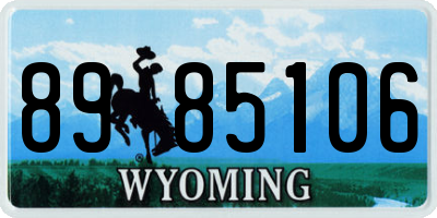 WY license plate 8985106