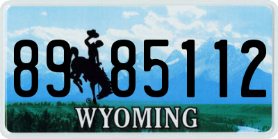 WY license plate 8985112