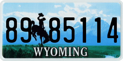 WY license plate 8985114