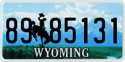 WY license plate 8985131