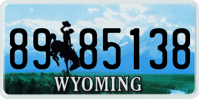 WY license plate 8985138