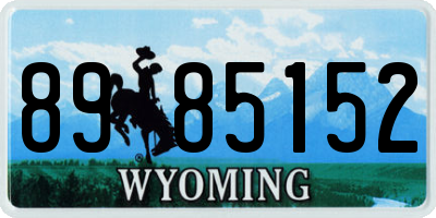 WY license plate 8985152