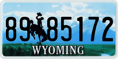 WY license plate 8985172