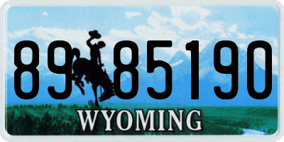 WY license plate 8985190