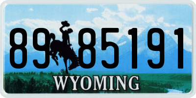 WY license plate 8985191