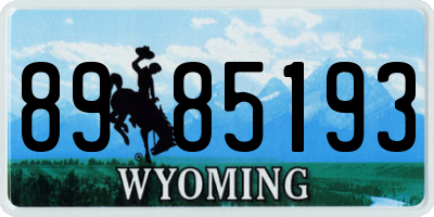WY license plate 8985193