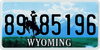 WY license plate 8985196