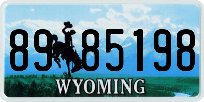 WY license plate 8985198