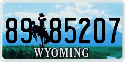WY license plate 8985207