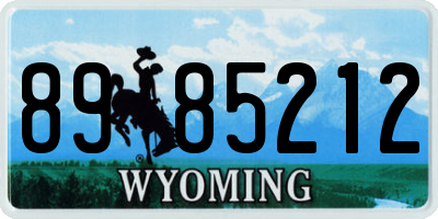 WY license plate 8985212