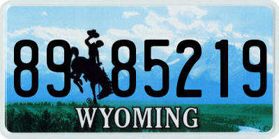 WY license plate 8985219